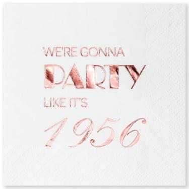 Imagem de Guardanapos descartáveis femininos em ouro rosa crocante, 1950, 50