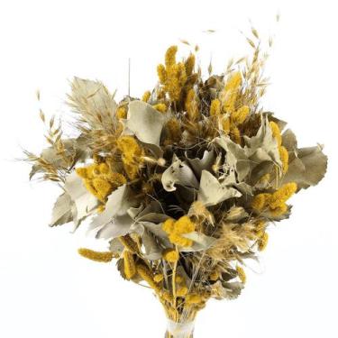 Imagem de Planta Seca Buquê Variado Celosia Amarela 50cm - Pense Flores