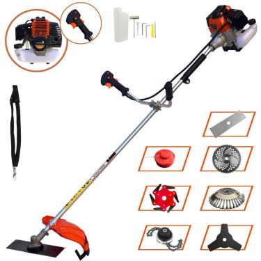 Imagem de Roçadeira Profissional Import Way IWRGM2T5X163 63cc 2T 3HP Com Carretel + Facas 2 Pontas, 3 Pontas, 6 Pontas, 80 Dentes Vídea, Trimmer e Escova de Aço