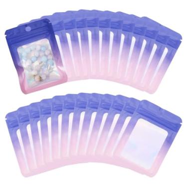 Imagem de 60 peças azul ardósia retângulo glitter holográfico plástico zip lock sacos organizador armazenamento embalagem selável saco auto-selo 9,9 x 6,8 x 0,15 cm