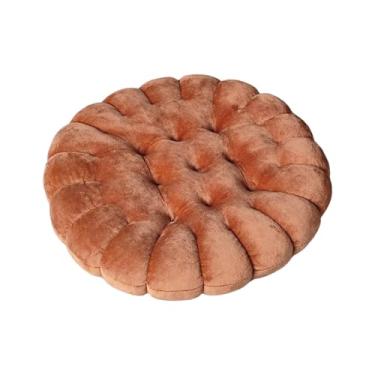 Imagem de Bothyi Almofada de Assento em Formato de Biscoito, Moderna, Fofa, Decorativa, Confortável, Almofada de Chão para Quarto, Redondo marrom