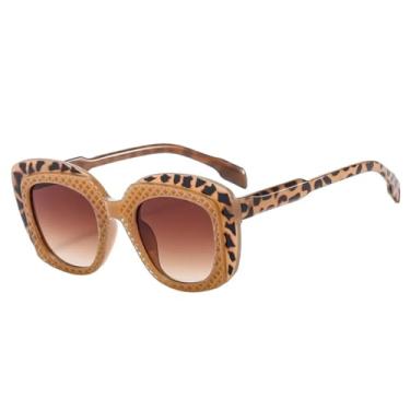 Imagem de Óculos de Sol Femininos Bicolores com Lentes Degradê e Proteção UV400 - Modelo Exclusivo Masculino (Estampa de Leopardo)