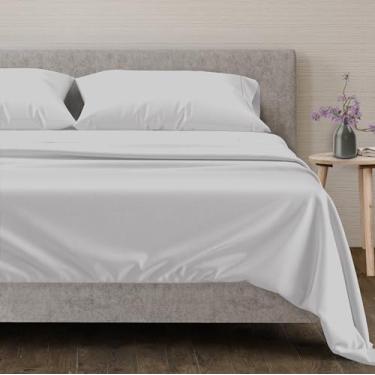 Imagem de Mayfair Linen Lençóis 100% algodão egípcio tamanho casal - 600 fios, 4 peças, bolso profundo de 40,6 cm, conjunto de lençóis de luxo para hotel