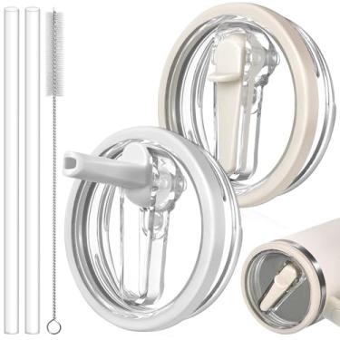 Imagem de ANTAND Pacote com 2 tampas à prova de vazamento para Stanley H2.0 Quencher de 850 g, tampa de canudo sem derramamento, substituição para acessórios de copo Stanley de 850 g, tampa de canudo de