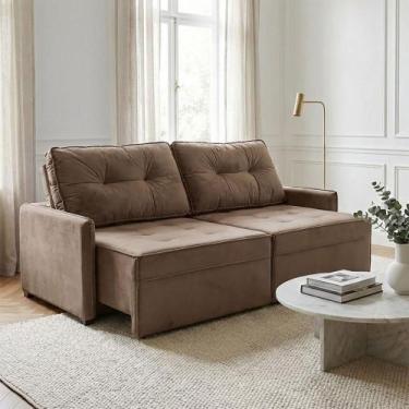 Imagem de Sofá Cama Retrátil 3 Lugares 2,15m para Sala de Estar em Madeira de Eu