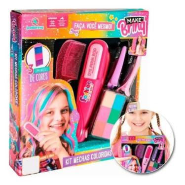 Imagem de Brinquedo Mechas De Cabelo Colorida Pintar Cabelo Polibrinq