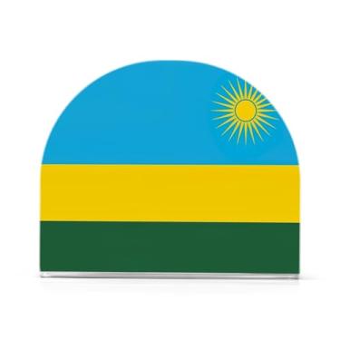 Imagem de Porta-guardanapos com bandeira de Ruanda, suporte de guardanapo de coquetel de acrílico para mesas, suporte de guardanapo de pé para jantar cozinha restaurante decoração de casa acessórios de bar