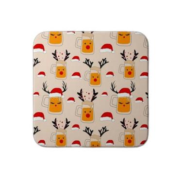 Imagem de Ladrilho Decorativo de Cerâmica Com Estampa de Copos de Cerveja e Acessórios de Natal