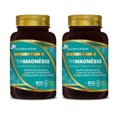 Imagem de Kit Com 2 Vegan Tri Magnésio (Taurato, Malato e Bisglicinato) 60 Caps Flora Nativa
