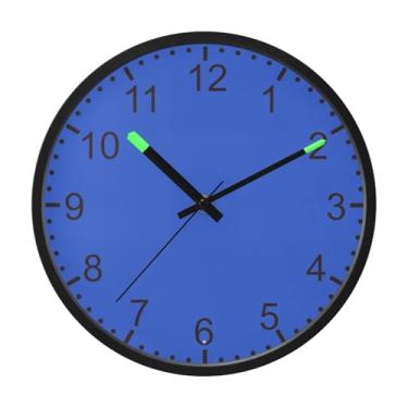 Imagem de ODAWA Relógio de parede redondo azul cerúleo para sala de aula, 30,5 cm