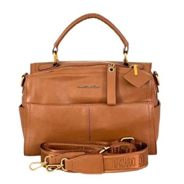 Imagem de bolsa baú média lisa com alça de mão em material ecológico - Pavão De 