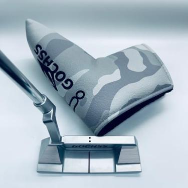Imagem de GOCHSS H043-PT Putter de barra reta de ferro macio de alta perdão CNC de 89 cm — Putter unissex de golfe de competição com eixo de aço inoxidável, aderência PU 2.0 e capa magnética para cabeça (prata)