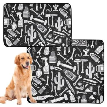 Imagem de Ferramentas monocromáticas reutilizáveis tapetes laváveis para cães de estimação tapetes de xixi à prova d'água tapete de gaiola de cachorro fofo tapete absorvente, médio + grande, conjunto de 2