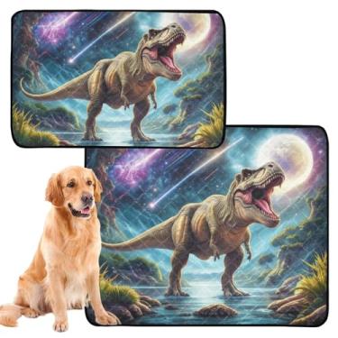 Imagem de TSENQUE Majestic Tyrannosaurus Rex Almofadas de xixi laváveis para cães para animais de estimação Almofadas absorventes extra grandes para cães Tapete impermeável para gaiola de cachorro, pequeno x