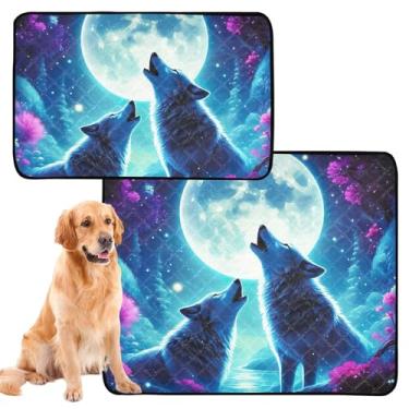 Imagem de Lobos coloridos para gatos noturnos, reutilizáveis para animais de estimação, lavável, tapete impermeável para cães absorventes de gaiola, treinamento de penico, pequeno x pacote com 3