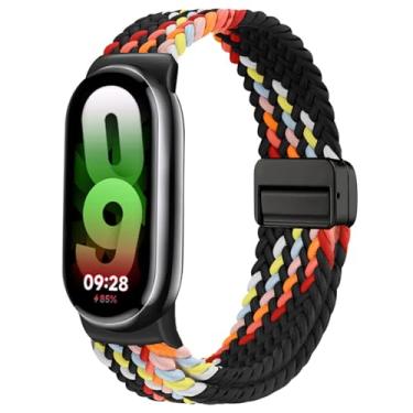 Imagem de Issinlky Pulseira trançada de nylon compatível com Xiao Mi Band 8/9/10, tira elástica para mulheres e homens