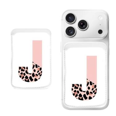 Imagem de Suporte magnético para iPhone, carteira fina de couro PU, capa para cartão, capa traseira para cartão, acessório de telefone fofo