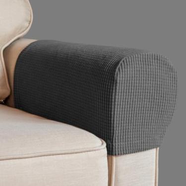 Imagem de Capas para cadeira de apoio de braço, capa elástica para poltrona para sofá, apoio de braço, antiderrapante, elastano, poliéster, capas de braço para sofá, poltrona, protetor de móveis, conjunto com 2