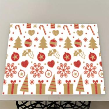 Imagem de Jogo Americano Natal Souplast Impermeável Lona Kit 4 6 8 10 ou 12 Unidades Mesa Posta (Natal 01,12 Peças)