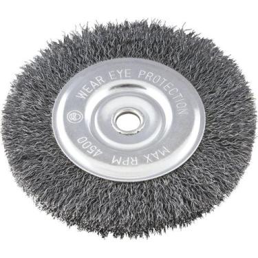 Imagem de Escova Circular Ondulada 6x1/2 Furo 5/8 Aço Carbono Polido - Vonder