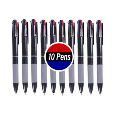 Imagem de Canetas Esferográficas Coloridas De Ponta Fina 0.7mm 3 Em 1 Tinta Verm