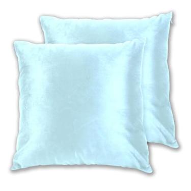 Imagem de Joitme Conjunto de 2 capas de almofada grandes azul-aqua claro para decoração de sala de estar, 50 x 50 cm, 2 peças