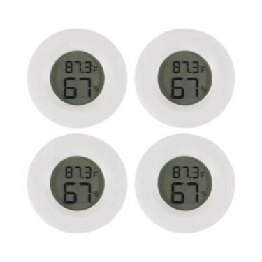 Imagem de Termômetro Higrômetro Digital LCD Interno Redondo Medidor De Umidade E