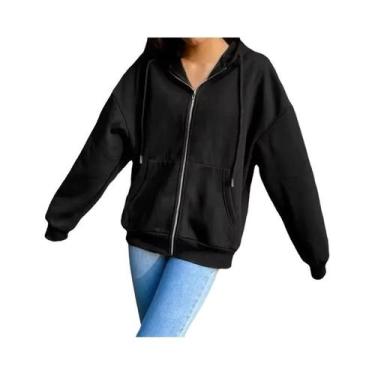 Imagem de Moletom Feminino De Manga Longa Com Capuz E Zíper, Casual E Estiloso, 
