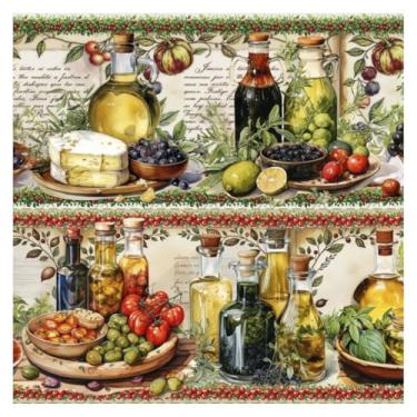 Imagem de Tecido Tricoline Digital Barrado Ervas e Óleos 100% Algodão