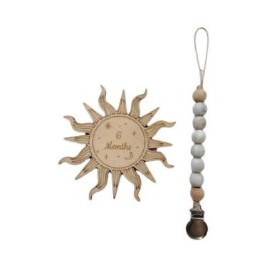 Imagem de Clipe De Chupeta De Silicone Cor Madeira Para Bebê, Mordedor Infantil,