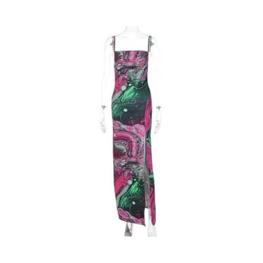 Imagem de Vestido Longo Bodycon Estampado Feminino De Verão E Outono Elegante Pa