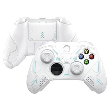 Imagem de PlayVital Stellar Mecha Silicone Cover Skin for Xbox Series X/S Controller, Anti-slip Grip Protector with Thumb Grips & Sticker for Xbox Core Wireless Controller - White & Frost Gray