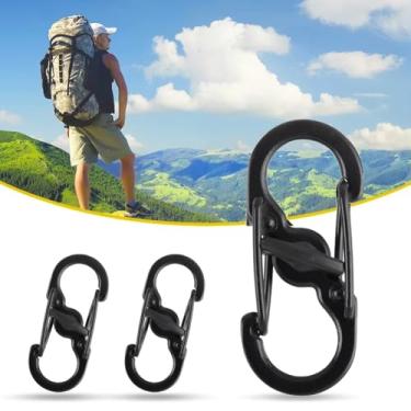 Imagem de MicroLock Aço inoxidável – Porta chave com trava dupla face – Mantenha as chaves seguras com mosquetão – Preto (pacote com 2)