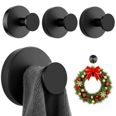 Imagem de Ganchos de ventosa para chuveiro e banheiro. Gancho de ventosa removível sem perfuração para grinaldas de porta. Janelas e azulejos de vidro, ganchos de ventosa de aço inoxidável fortes para pendurar