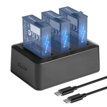 Imagem de LKTOP Hub de carregamento paralelo Osmo Action 6/5 Pro/4/3/360 de 36 W para acessórios de câmera DJI Osmo Action/360 Series, carregador rápido com indicador de nível de bateria (carrega 3 baterias
