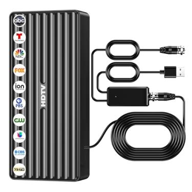 Imagem de Antena de TV 2026 para Smart TV HD interna, antena de TV digital externa com alcance de 1000 milhas para canais locais gratuitos, suporta 8K/4K/1080P, cabo coaxial de 10 metros