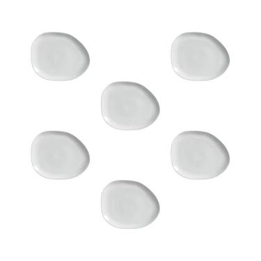 Imagem de Conjunto De Pratos Oval Orgânico New White 6 Pç Porto Brasil Branco