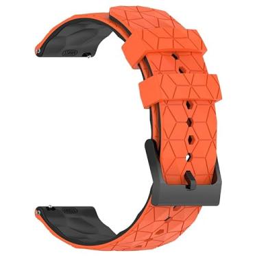 Imagem de HSPTR Pulseira esportiva de 20 mm e 22 mm para Samsung Galaxy Watch 5/4 40 de 44 mm Classic 42 de 46 mm Active 2 para Forerunner 265/255/245/645/754/735/945/955 (laranja preto, 22 mm)