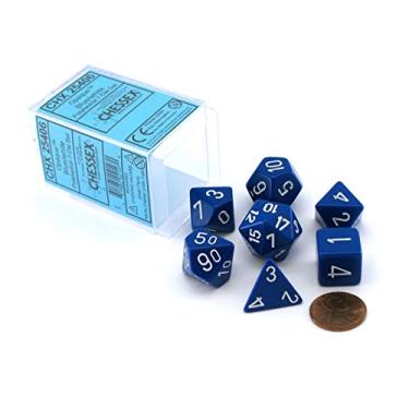 Imagem de Chessex Dice Polyhedral 7-Die Opaque Dice Set - Blue with White