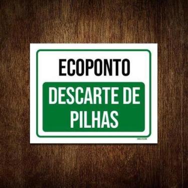 Imagem de Kit 10 Placas Ecoponto Descarte De Pilhas - Sinalizo.Com