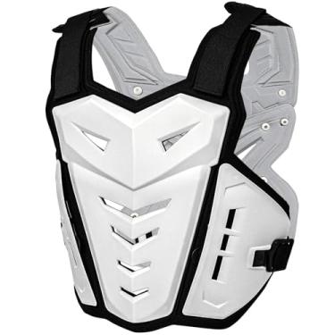 Imagem de Colete protetor corporal de motocicleta PETA, ciclismo de rua off-road corrida ciclismo esqui motocross adulto peitoral protetor jaqueta jaqueta camisetas roupas, proteção traseira, Branco