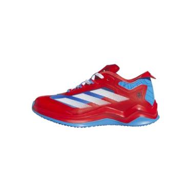 Imagem de adidas Tênis masculino Adizero Impact Turf Baseball Sm, Vermelho vívido/branco, 19