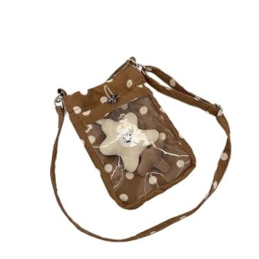 Imagem de Bolsa tiracolo casual para celular, bolsa de ombro leve com alça ajustável, bolsa feminina compacta, Caqui, Medium, Mochila casual