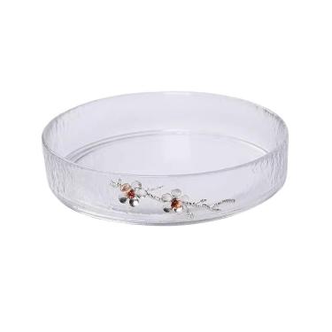 Imagem de Pires de plantas Placa de flor redonda vidro transparente arranjo floral recipiente plantador ornamento