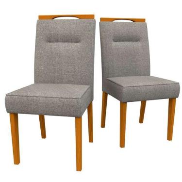 Imagem de Conjunto com 2 Cadeiras Italia Linho Cinza e Ype - Modern
