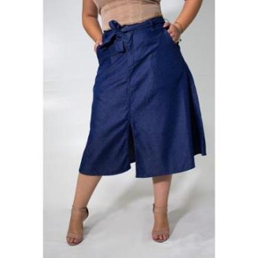 Imagem de Saia Jeans Midi Feminina Escura Premium Anticorpus-Feminino