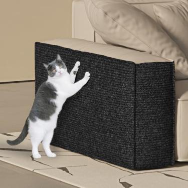 Imagem de ICOOP Protetor de móveis para gatos, tapete preto, arranhador, 40 x 203 cm, protetor de sofá autoadesivo para gatos, faça você mesmo, protetor de canto de sofá para gatos, almofada de arranhar para