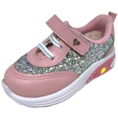 Imagem de Tenis Infantil Menina Moderno Glitter Luz de LED Molekinha-Feminino