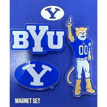 Imagem de Desert Cactus Brigham Young University Acrylic Magnet 3 Pack BYU Cougars Decorative Design Officially Licensed (Magnet Set A)