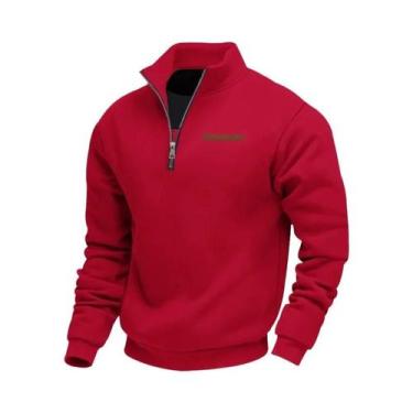 Imagem de Moletom Masculino De Fleece Com Zíper Frontal, Manga Longa, Confortáve